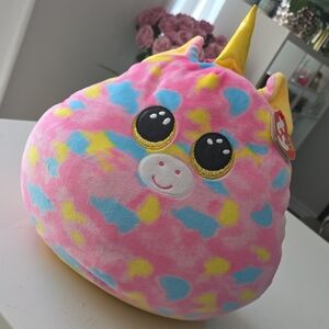 Ty Pink and Yellow Unicorn Plush